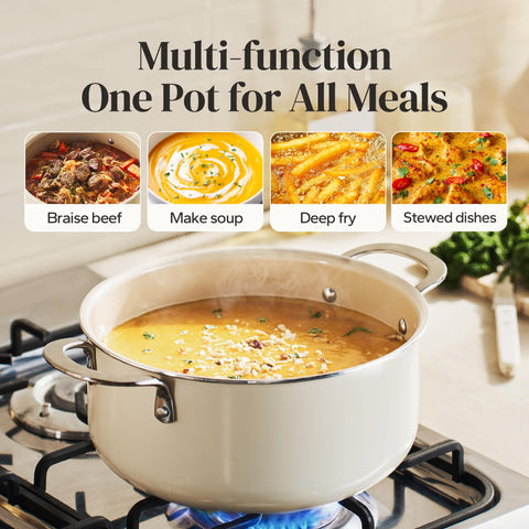 Redchef induction-ready stock pot on compatible burner