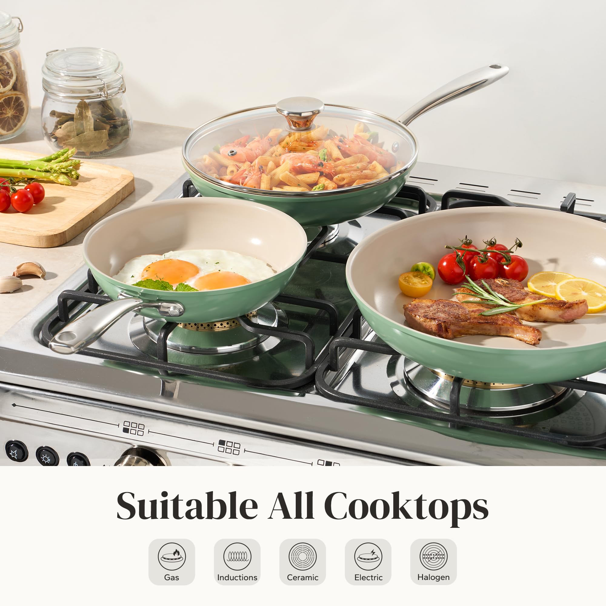 Redchef induction-safe cookware works on all cooktops.