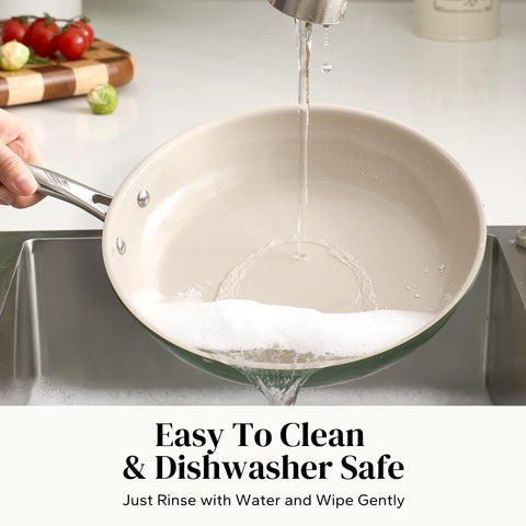 Redchef oven-safe fry pan for finishing dishes in the oven.