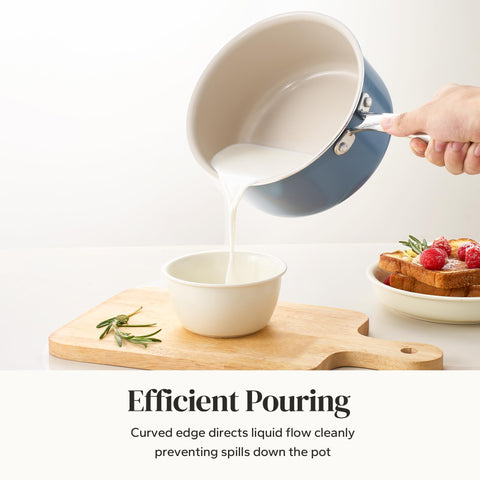 Redchef oven-safe sauce pan handles high heat for versatile cooking.