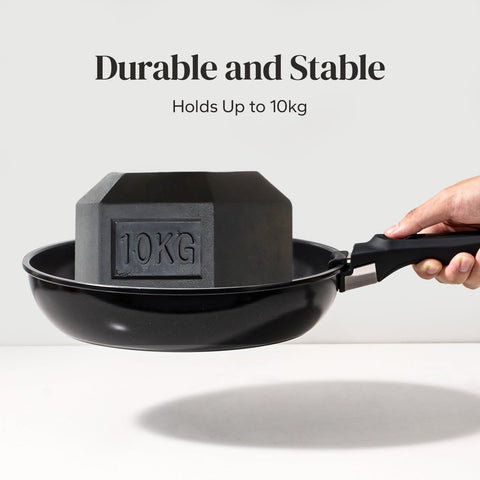 Redchef removable handle attached to a saucepan for easy maneuverability.