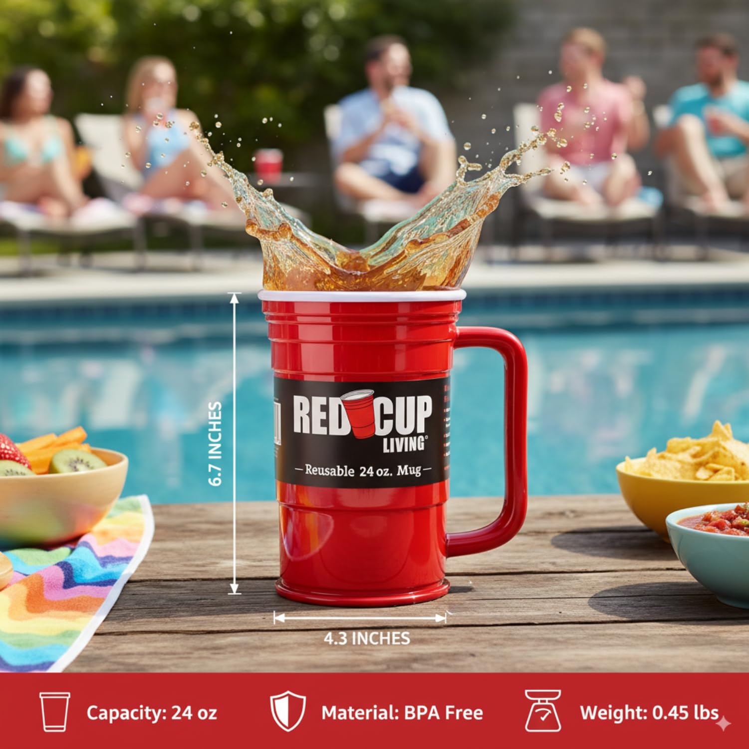 Red Cup Living dishwasher-safe mug withstands many cleanings.