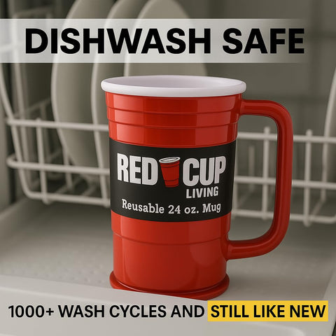 Red Cup Living holiday gift cups ideal for Christmas parties.
