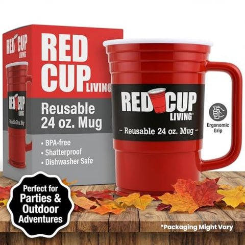 Red Cup Living unbreakable BPA-free design for everyday use.