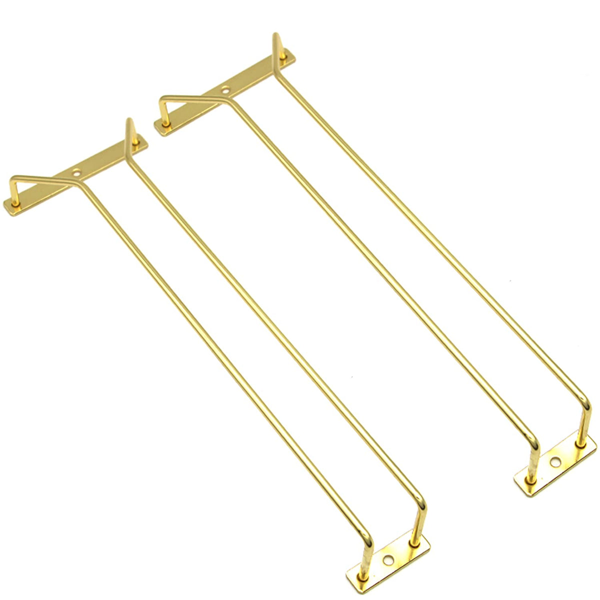 RedDreamer 14-inch gold wine glass rack under cabinet showcases elegant storage for stemware.