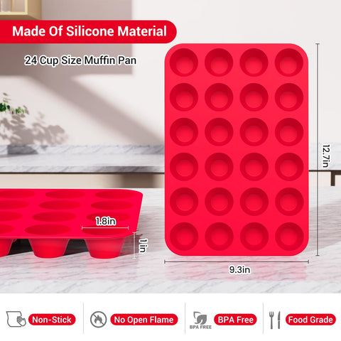 Redfly non-stick silicone muffin cups release cleanly.