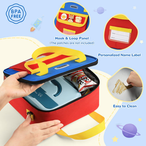 RedShell lunch bag with side water bottle holder for easy access.