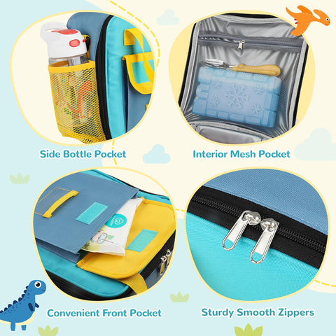 REDSHELL large 5.5L capacity fits bento boxes and snacks for school days.