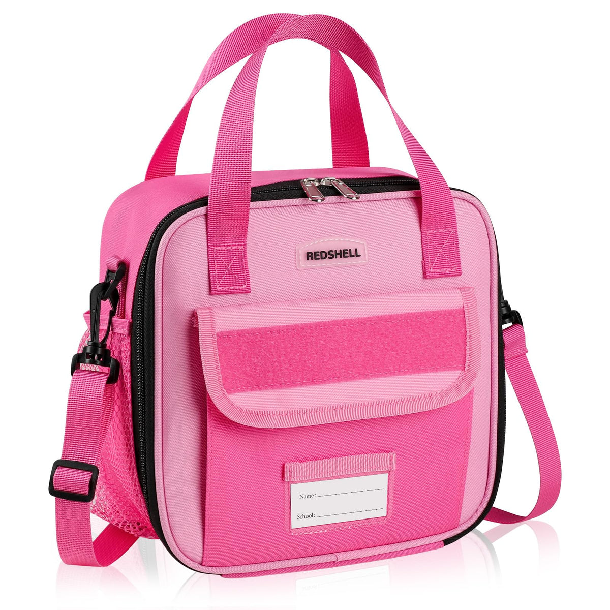 REDSHELL Tactical Lunch Box front view in rose red for organized school lunches