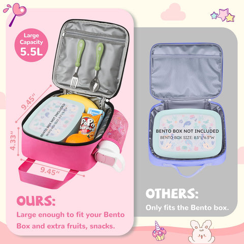 REDSHELL insulated main compartment shows ample room to fit bento and snacks