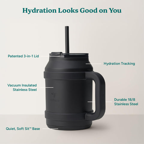 REDUCE 50 oz Cold1 tumbler BPA-free stainless steel construction highlights durability.