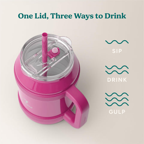 REDUCE tumbler wide base offers stable placement on desks and countertops.