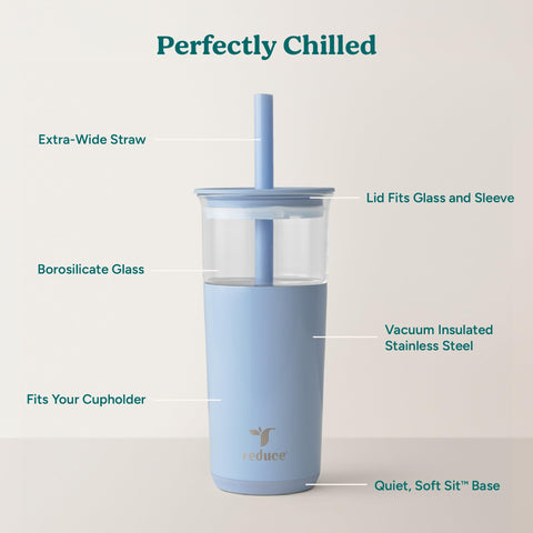 REDUCE Aspen vacuum insulated sleeve keeps beverages cold on the go.