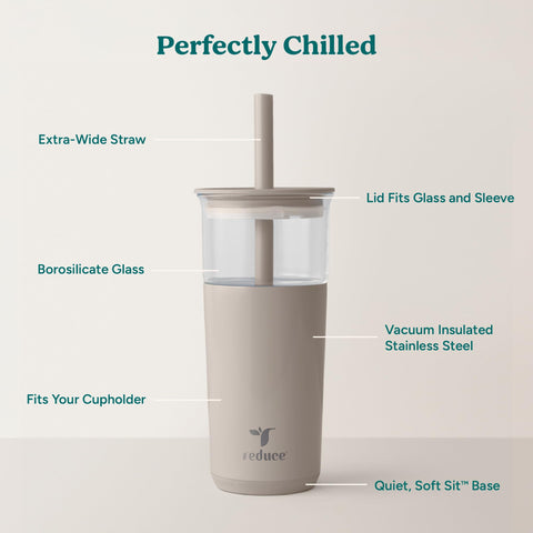 REDUCE Aspen wide straw supports boba and thick smoothies for easy sipping.