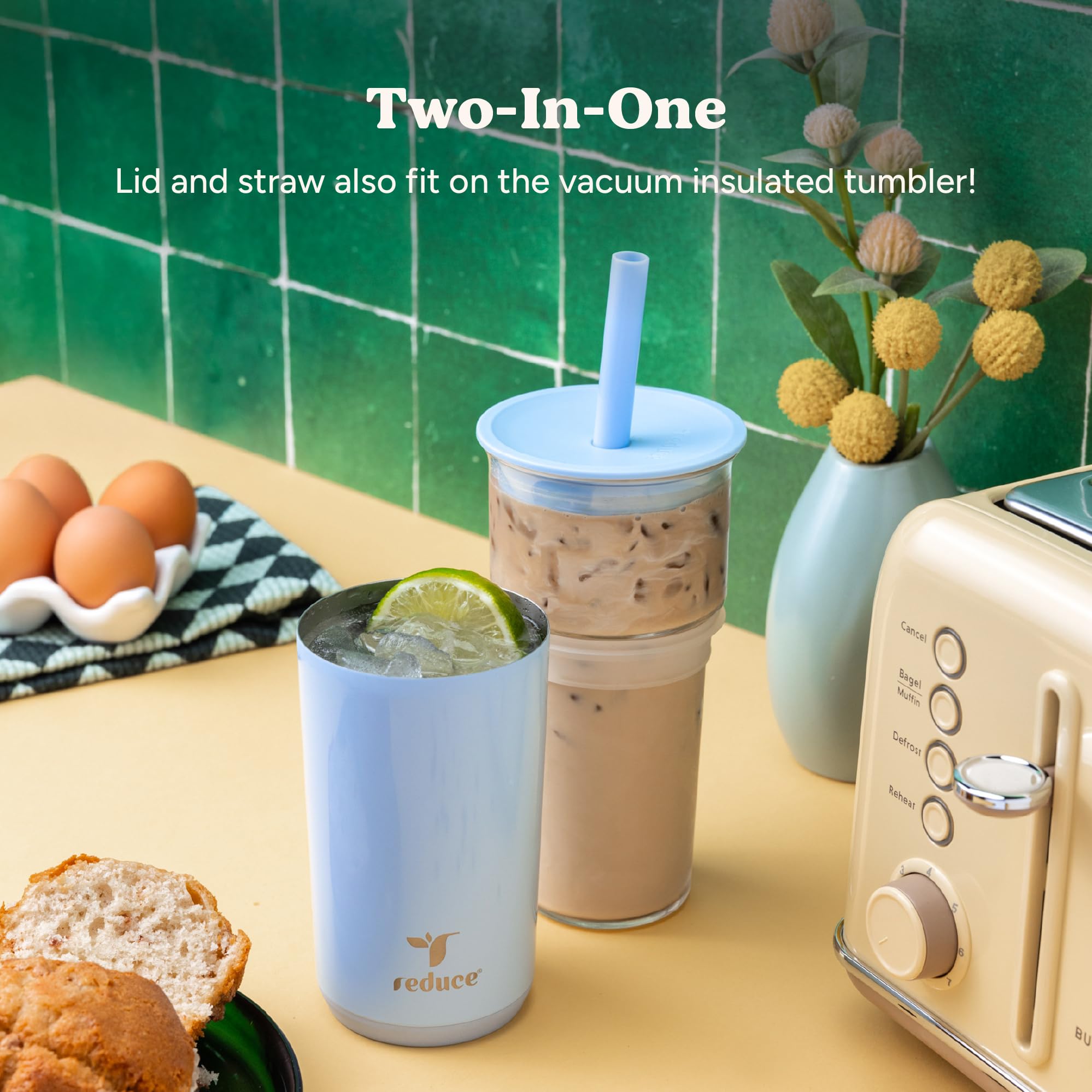 REDUCE Aspen wide straw for boba tea and thick smoothies enables smooth sips