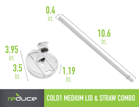 REDUCE Cold1 lid-straw assembly demonstrates leak-resistant 3-in-1 design.
