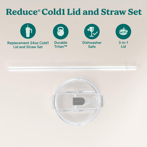 REDUCE Cold1 straw, 10.6 inches long, enables easy sipping and visibility.