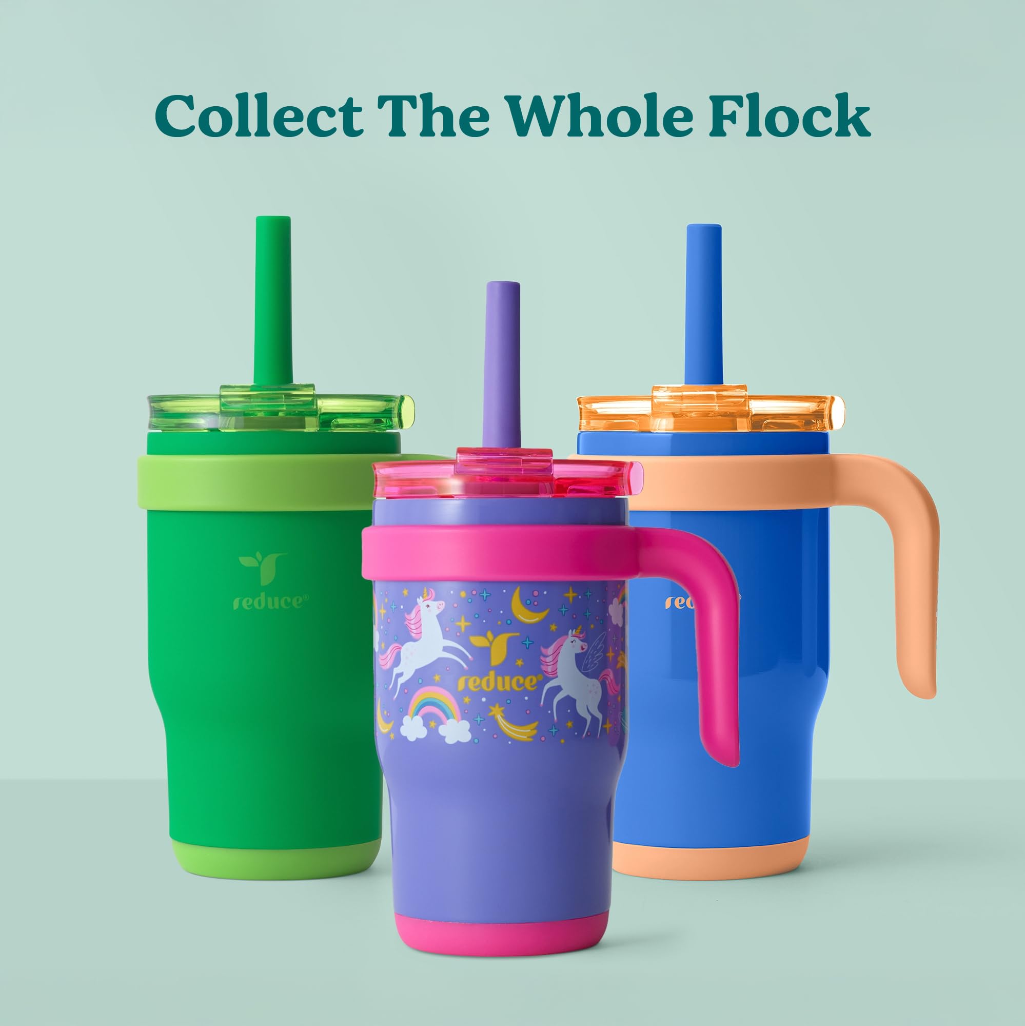 REDUCE Coldee Kids Tumbler with 3-in-1 lid for versatile sipping.