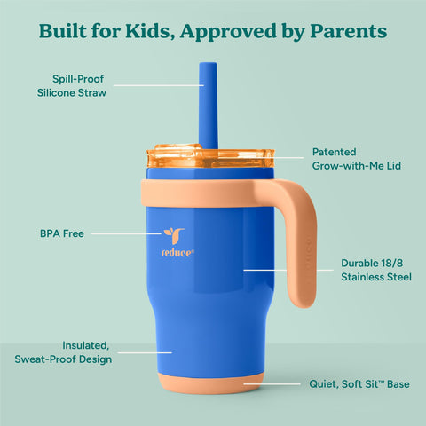 Includes reusable silicone straw for mess-free hydration at home or outdoors.
