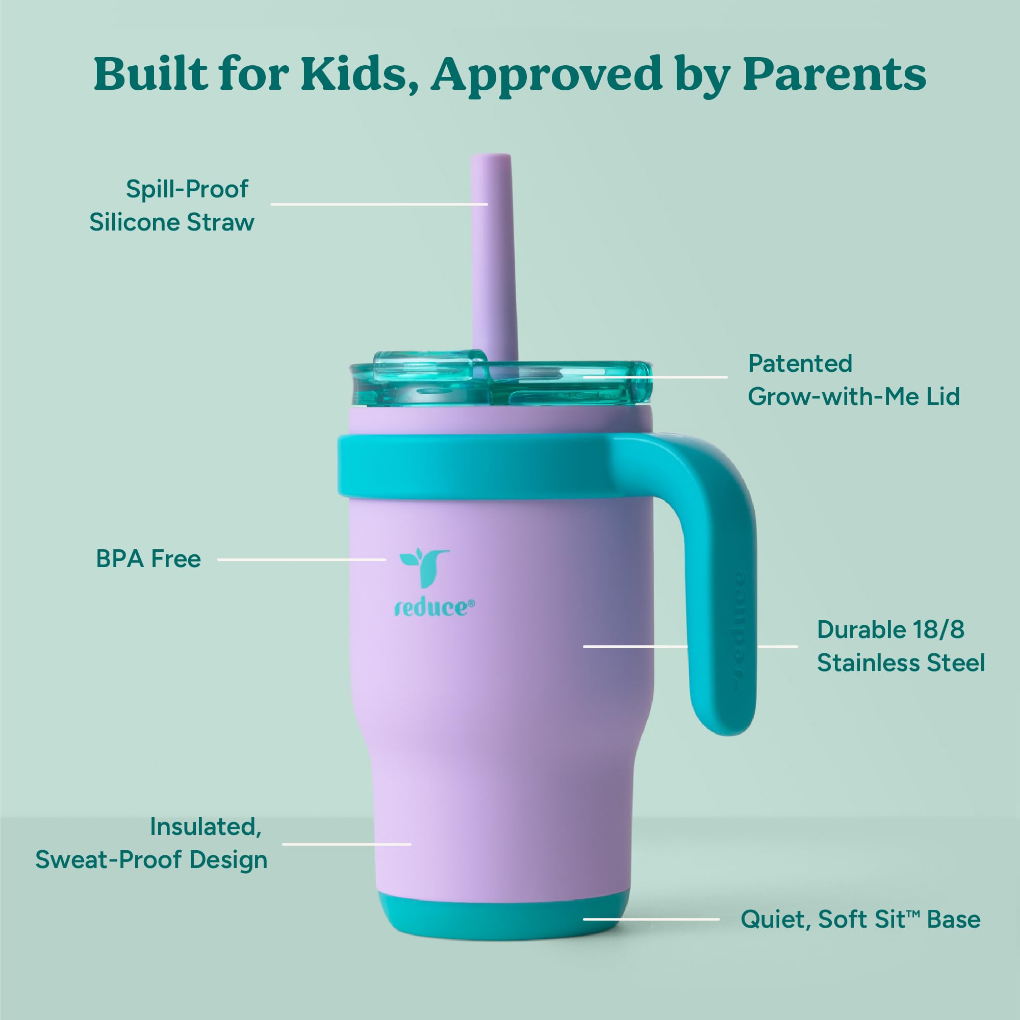 REDUCE Coldee Kids Tumbler with a handle supports easy on-the-go hydration.