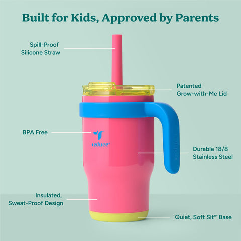 REDUCE Coldee Kids Tumbler with handle supports small hands during play.
