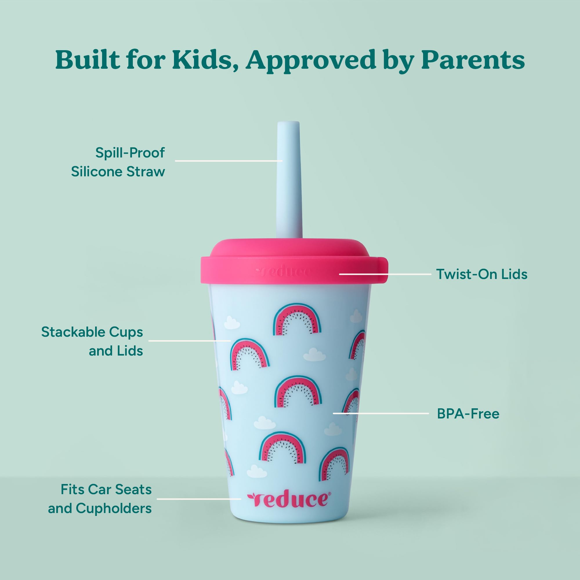REDUCE GoGo family pack saves cabinet space with stackable design.