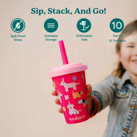 REDUCE GoGo kids tumbler with twist-on lid for secure travel and spill prevention
