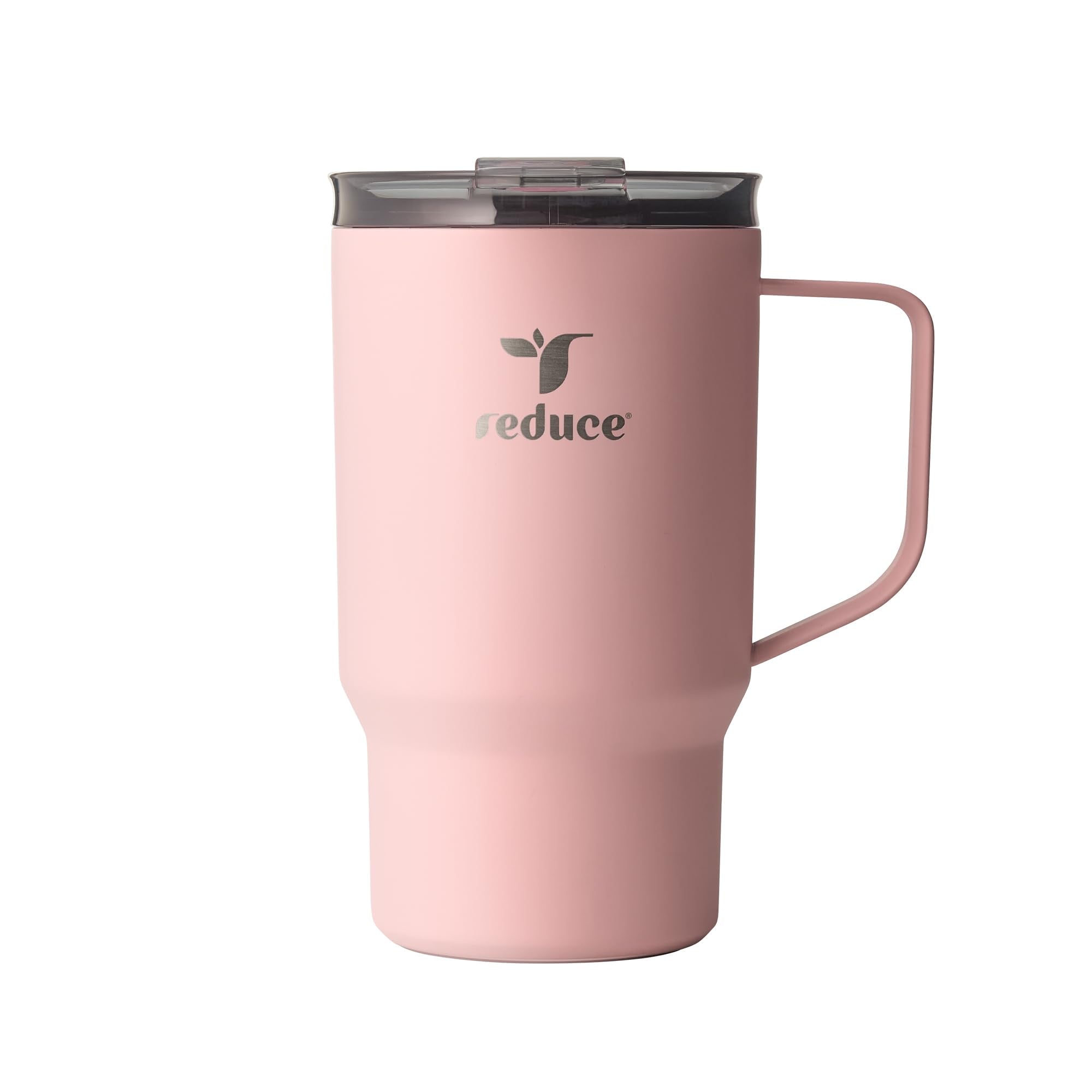 REDUCE Hot1 18 oz mug in Pink Salt keeps drinks hot during commutes.
