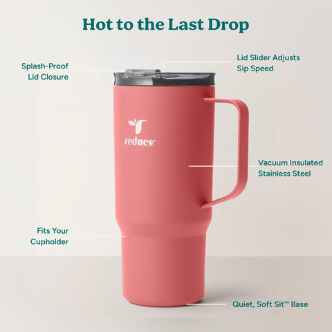 REDUCE Hot1 mug made of 18/8 stainless steel for daily durability.