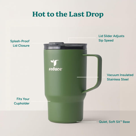 REDUCE Hot1 mug features a 360 welded handle for added strength.
