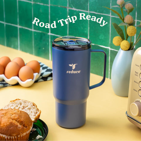 REDUCE Hot1 mug showcases a compact travel design for easy packing.