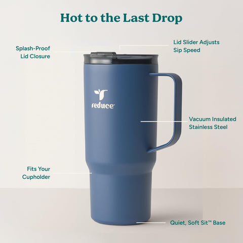REDUCE Hot1 mug features a durable 360 welded handle for reliable daily use.