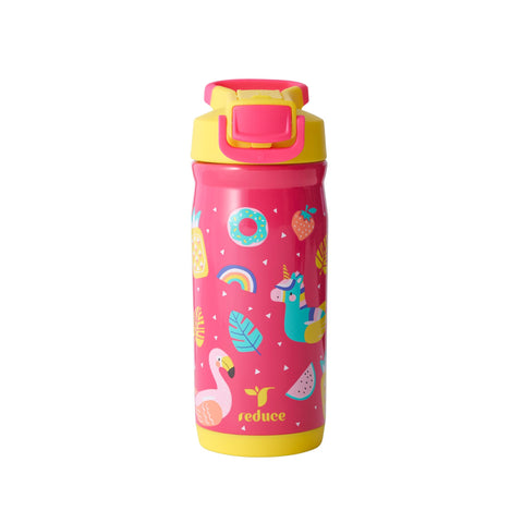 Reduce Hydrate Pro Kids 14oz bottle cap close-up showing spill-proof lid for on-the-go hydration
