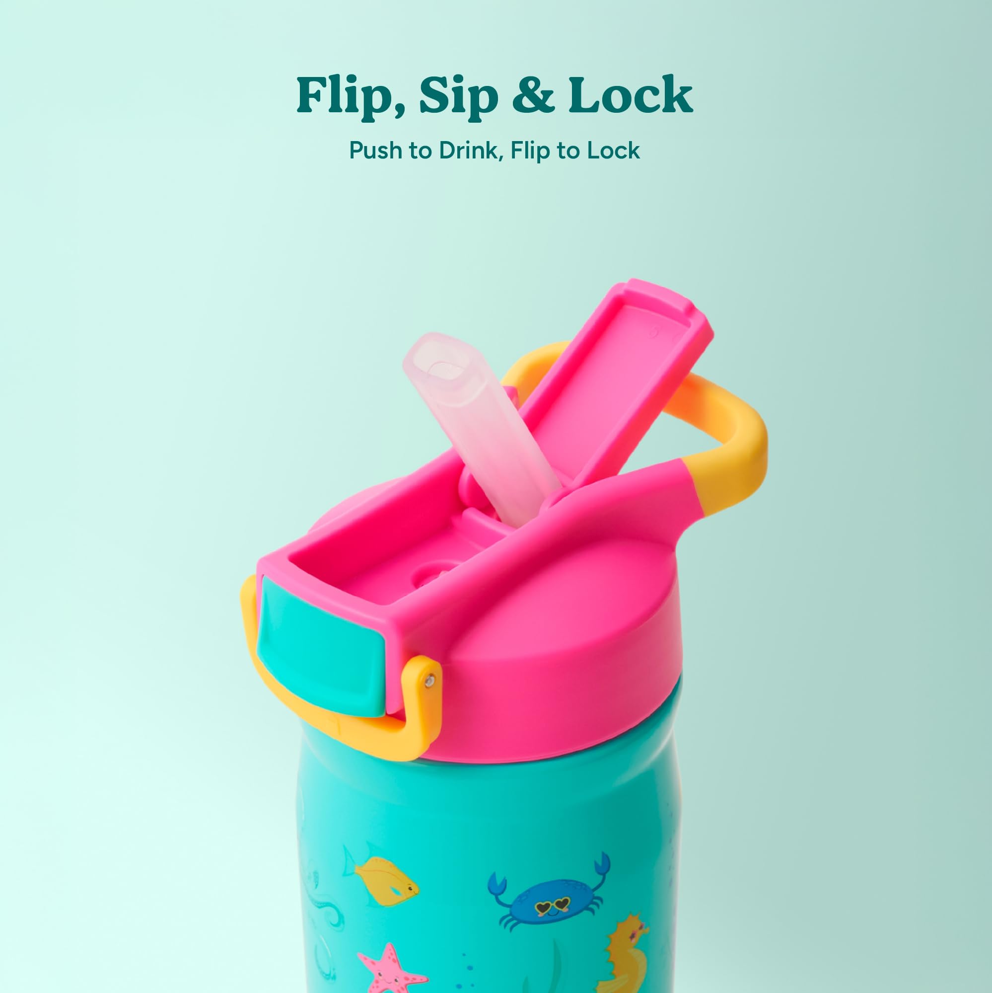 REDUCE Hydrate Pro Kids bottle in-use demonstrates mess-free hydration on the go