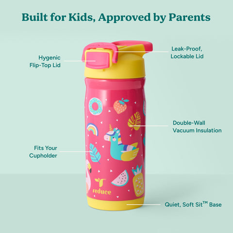 Reduce Hydrate Pro Kids 14oz bottle in use by a child during sports practice for hydration