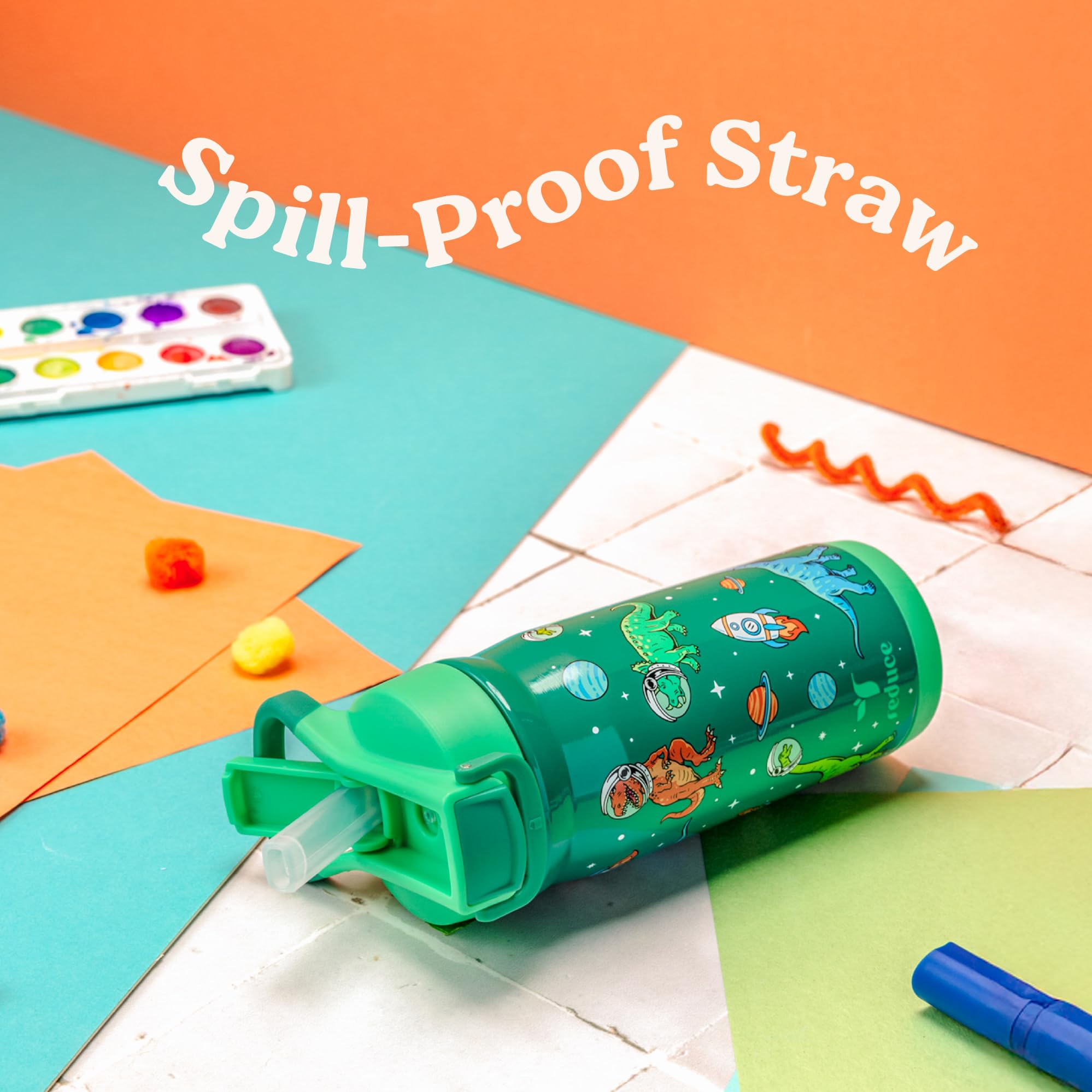 REDUCE Hydrate Pro Kids Galaxy bottle cap in action with triple seal