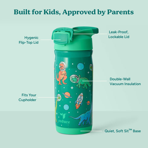 REDUCE Hydrate Pro Kids with triple seal prevents spills in backpacks