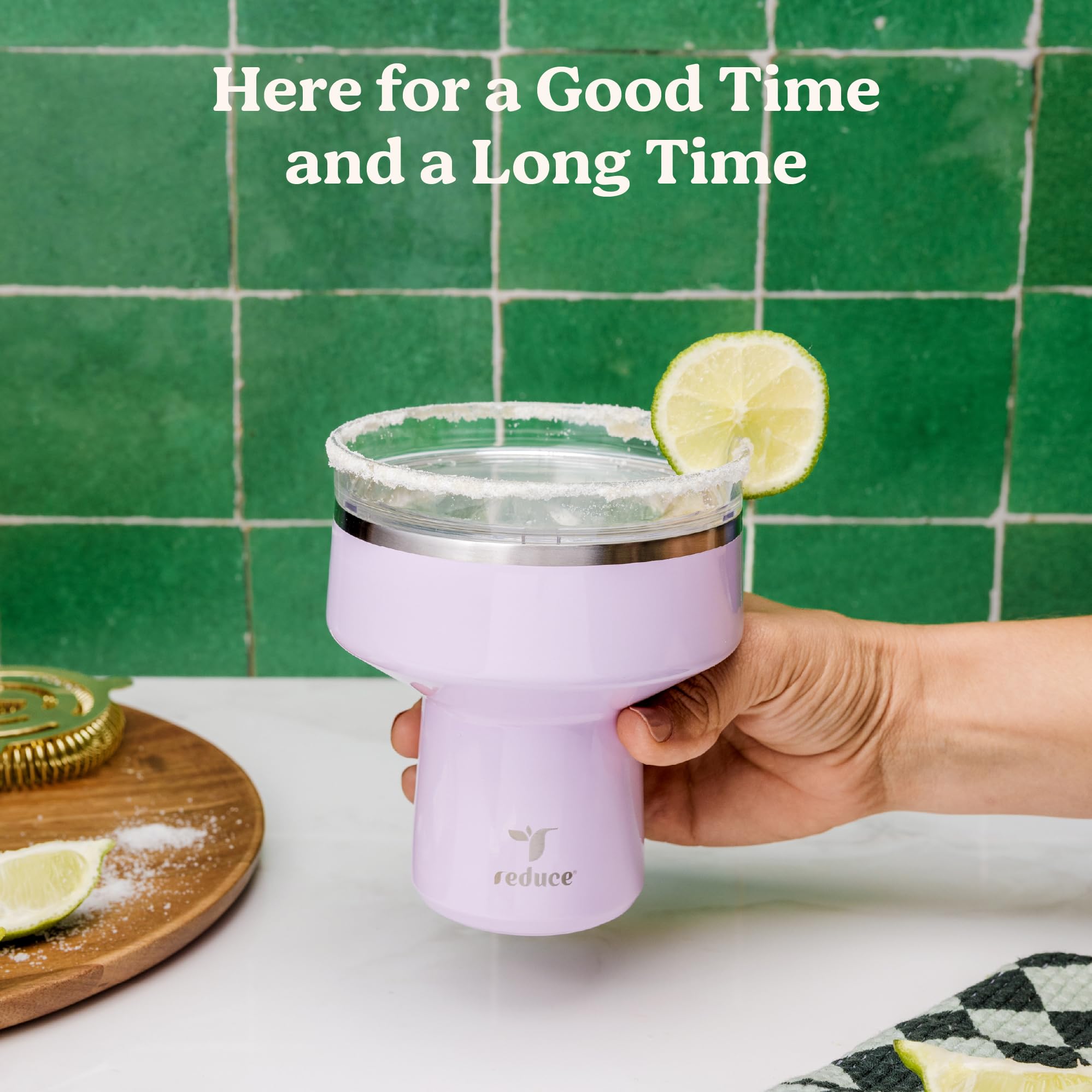 REDUCE Saltini portable tumbler perfect for on-the-go cocktails.
