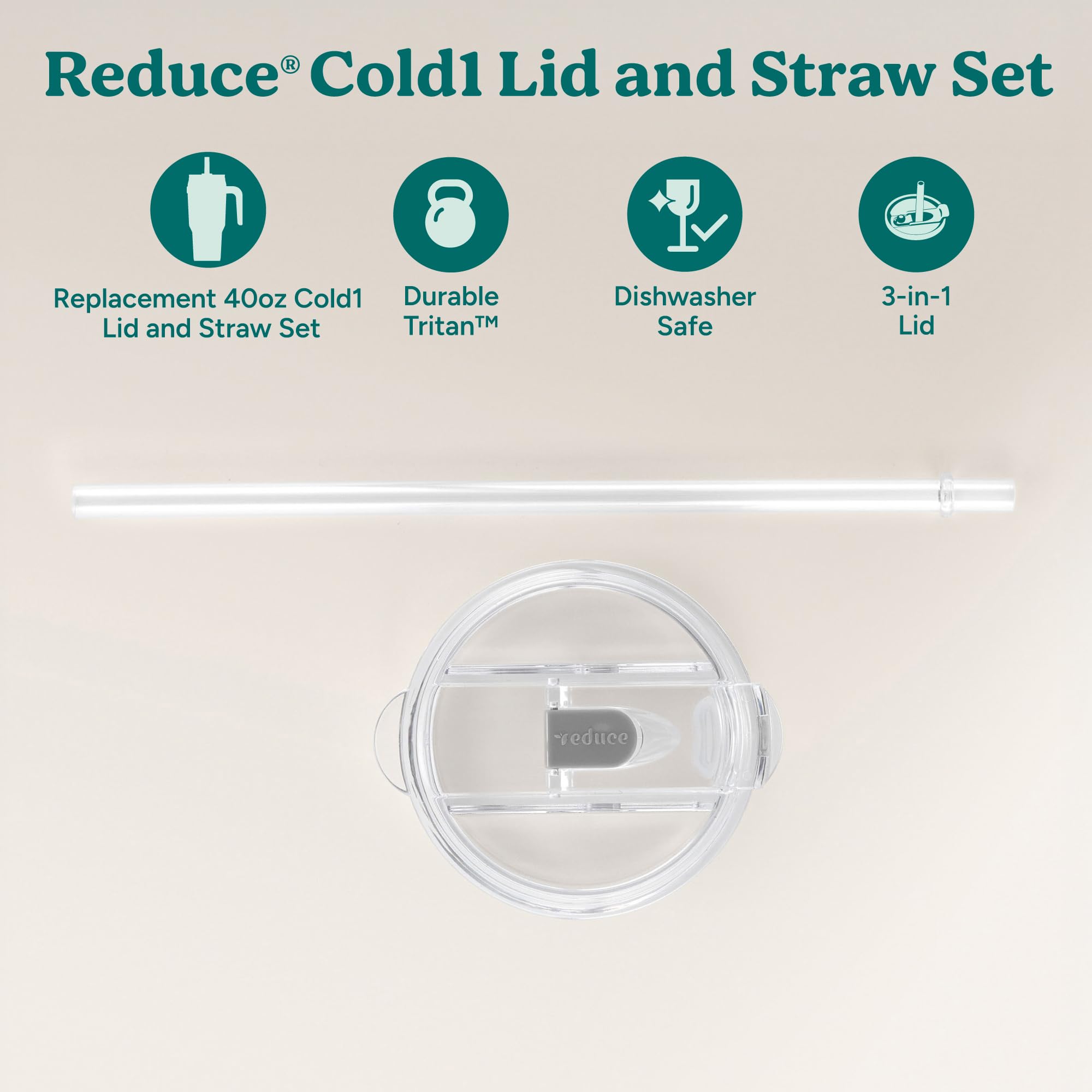 REDUCE BPA-free lid and straw components for safe hydration