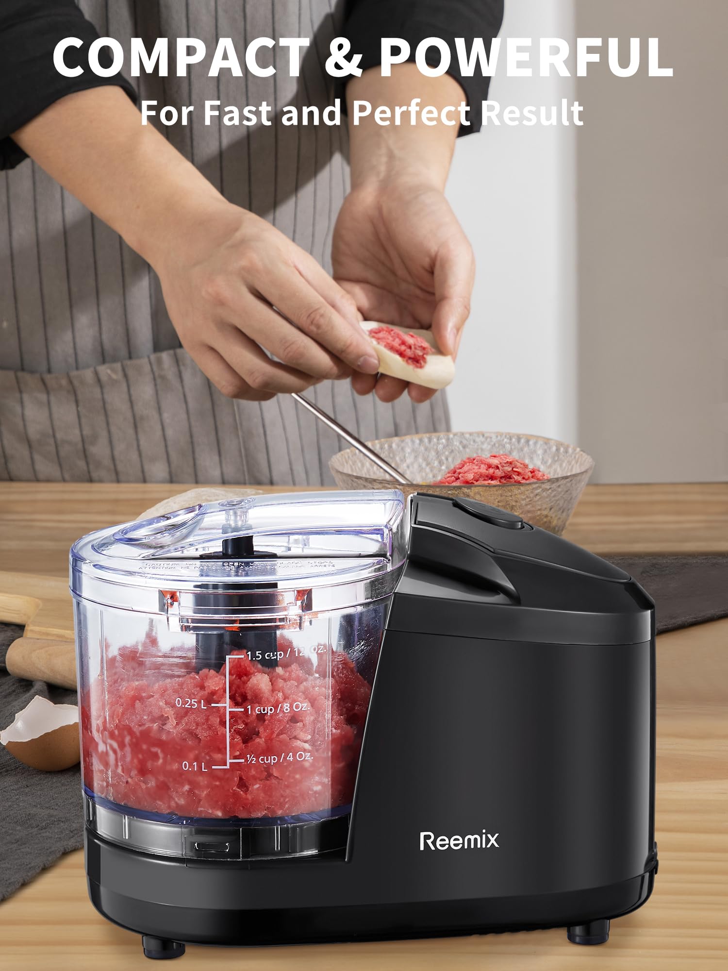 Reemix easy one-touch operation speeds up meal preparation.