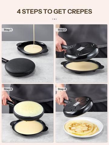 Reemix nonstick coating ensures easy crepe release.