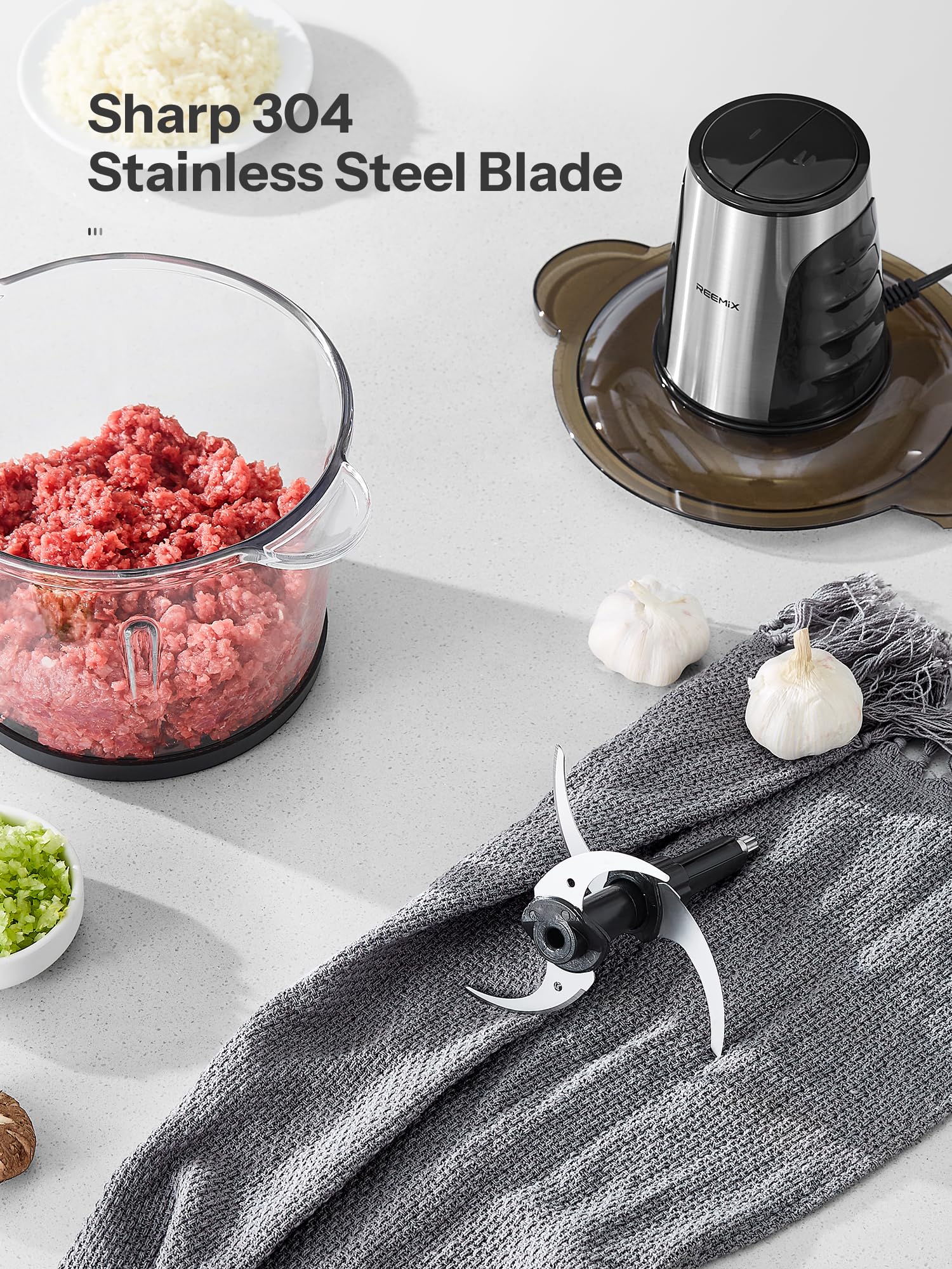 Reemix vegetable bowl in stainless reduces flavor crossover during prep