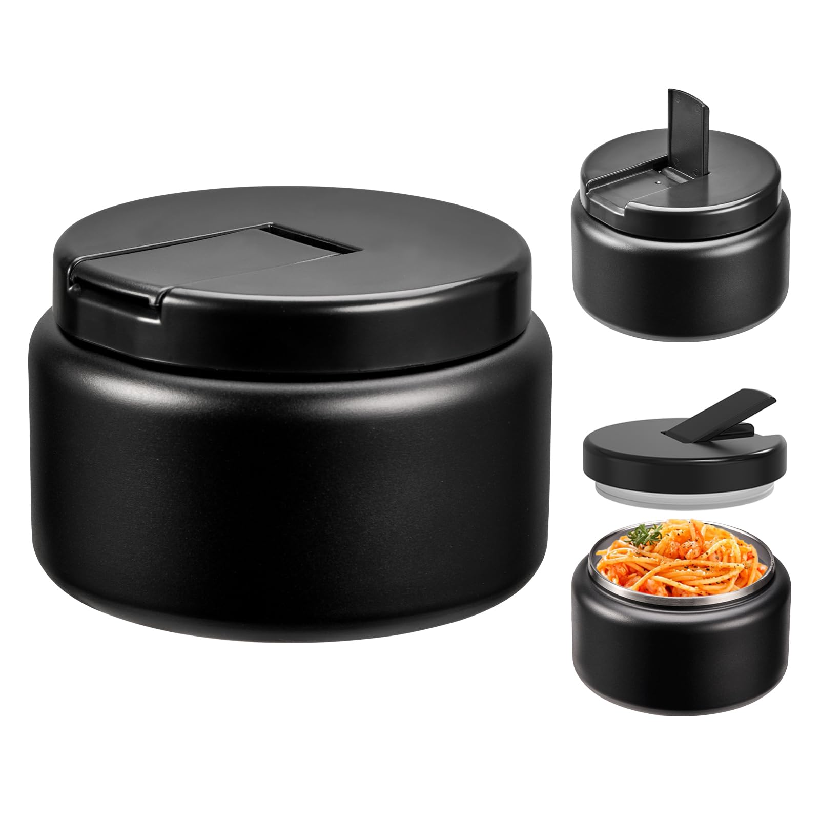 Reeple 13.5oz kids jar with buckle lid open for easy lunch access