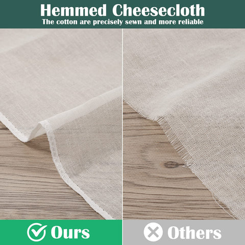 Reginary cheesecloth with 40x40 TPI weave for efficient filtration.