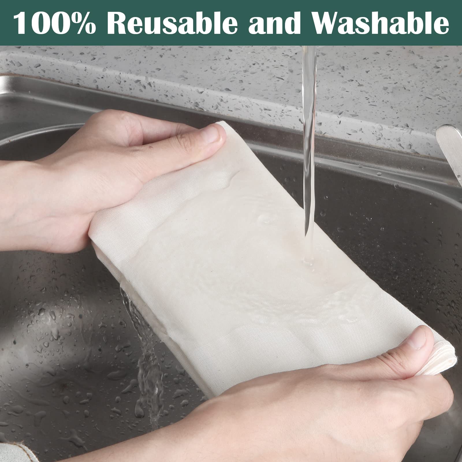 Reginary cheesecloth for straining, cheese making, and beverages.