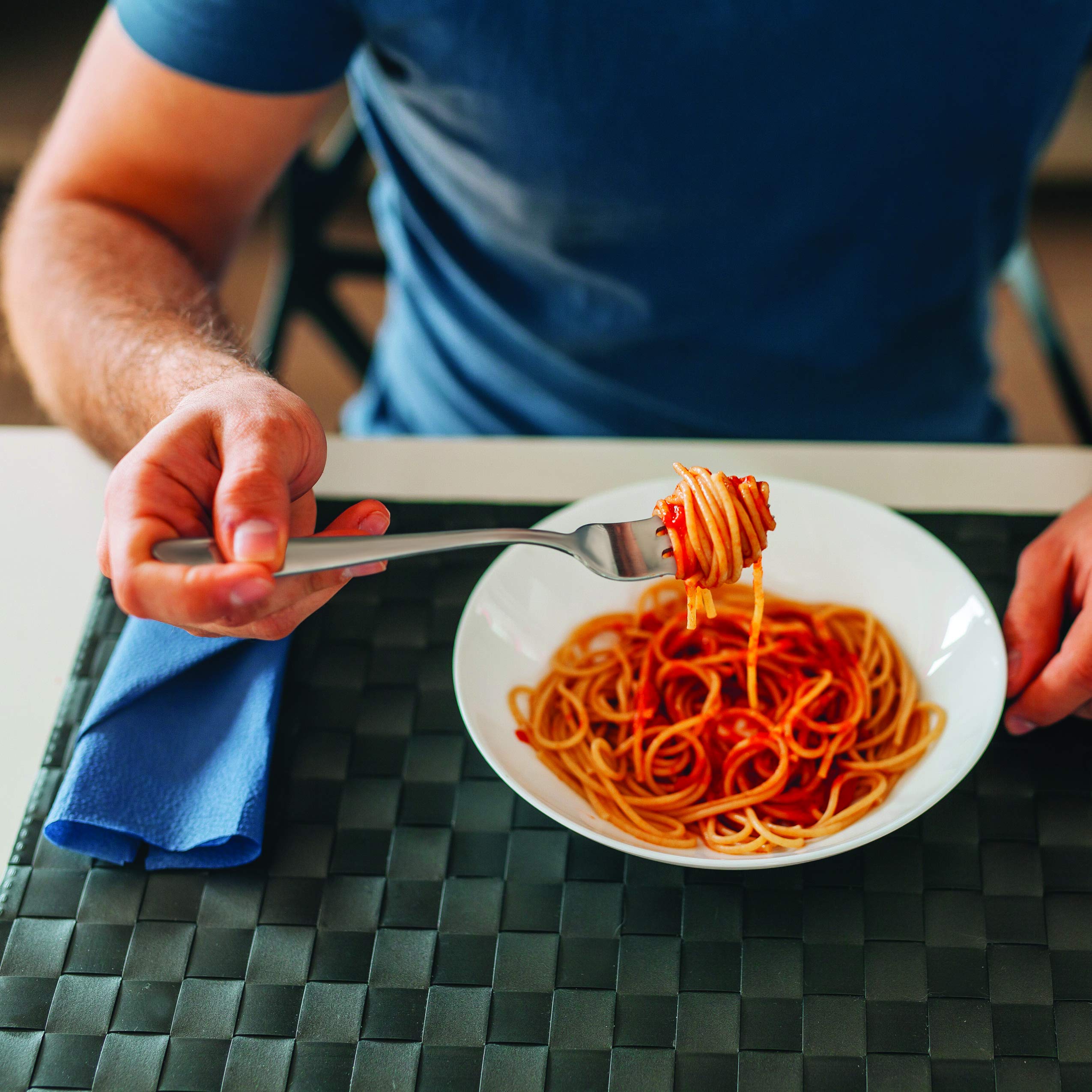 Rehabilitation Advantage For-Ghetti forks enable effortless twirl with nub-grip control.