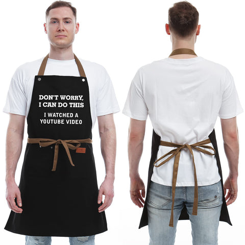 REHAVE BBQ apron in use at the grill during sizzling moments.