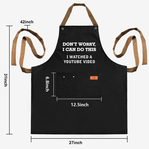 REHAVE BBQ apron pocket detail showing roomy tool pockets for grilling.
