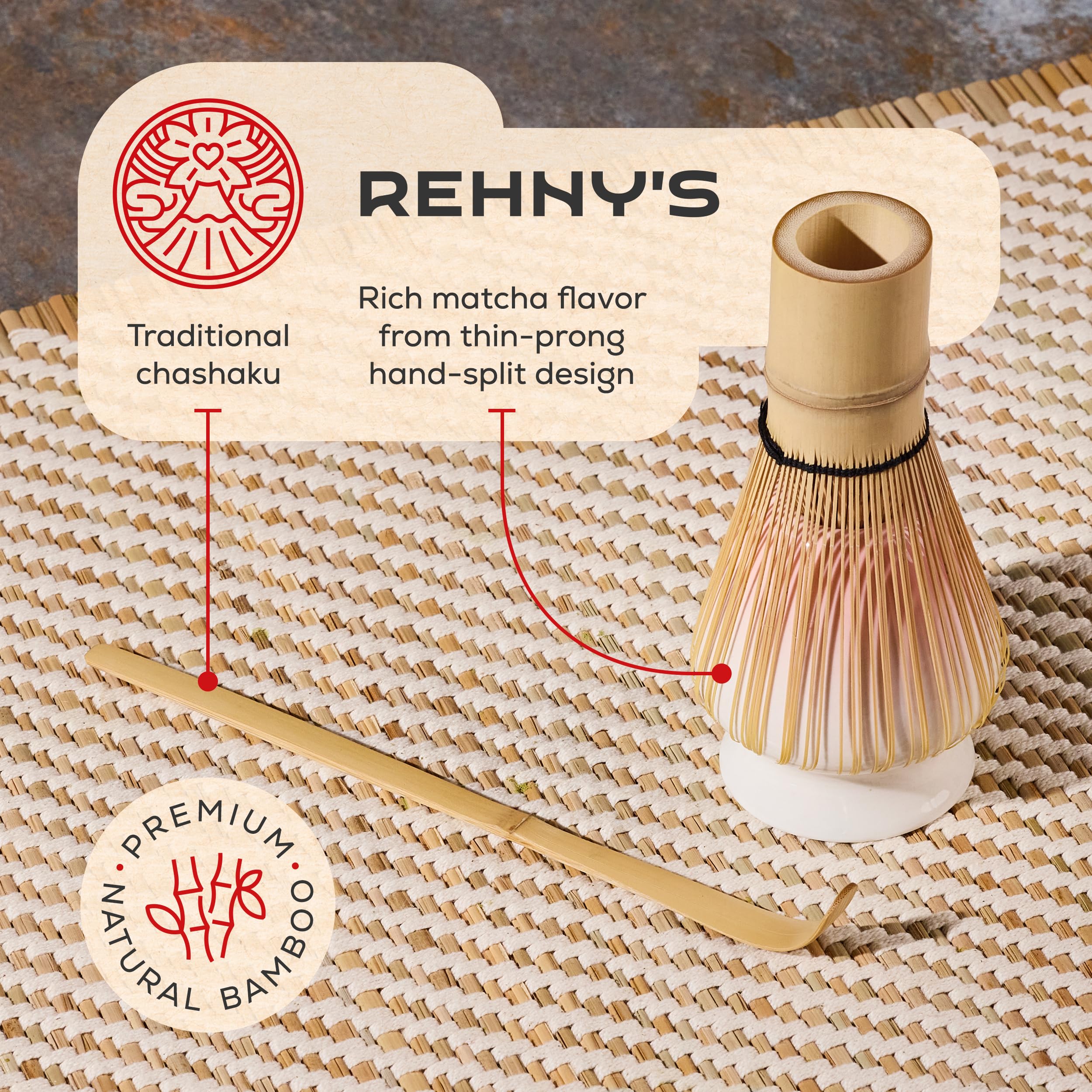REHNY'S matcha-kit display box enhances gifting appeal.