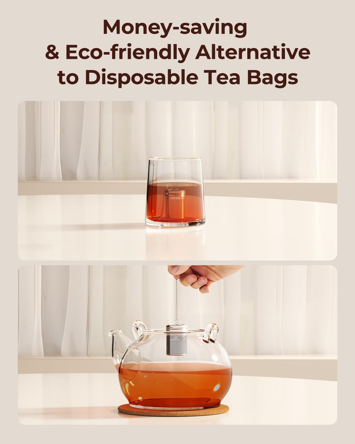 Reinmoson eco-friendly alternative to disposable tea bags